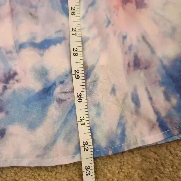 Tie Dye Purple Blue Sunday Up Dress Size M Mini Short Sleeved Dress #Z573 - Picture 4 of 5
